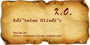 Köteles Olivér névjegykártya