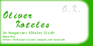 oliver koteles business card