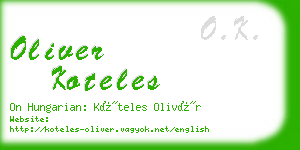 oliver koteles business card